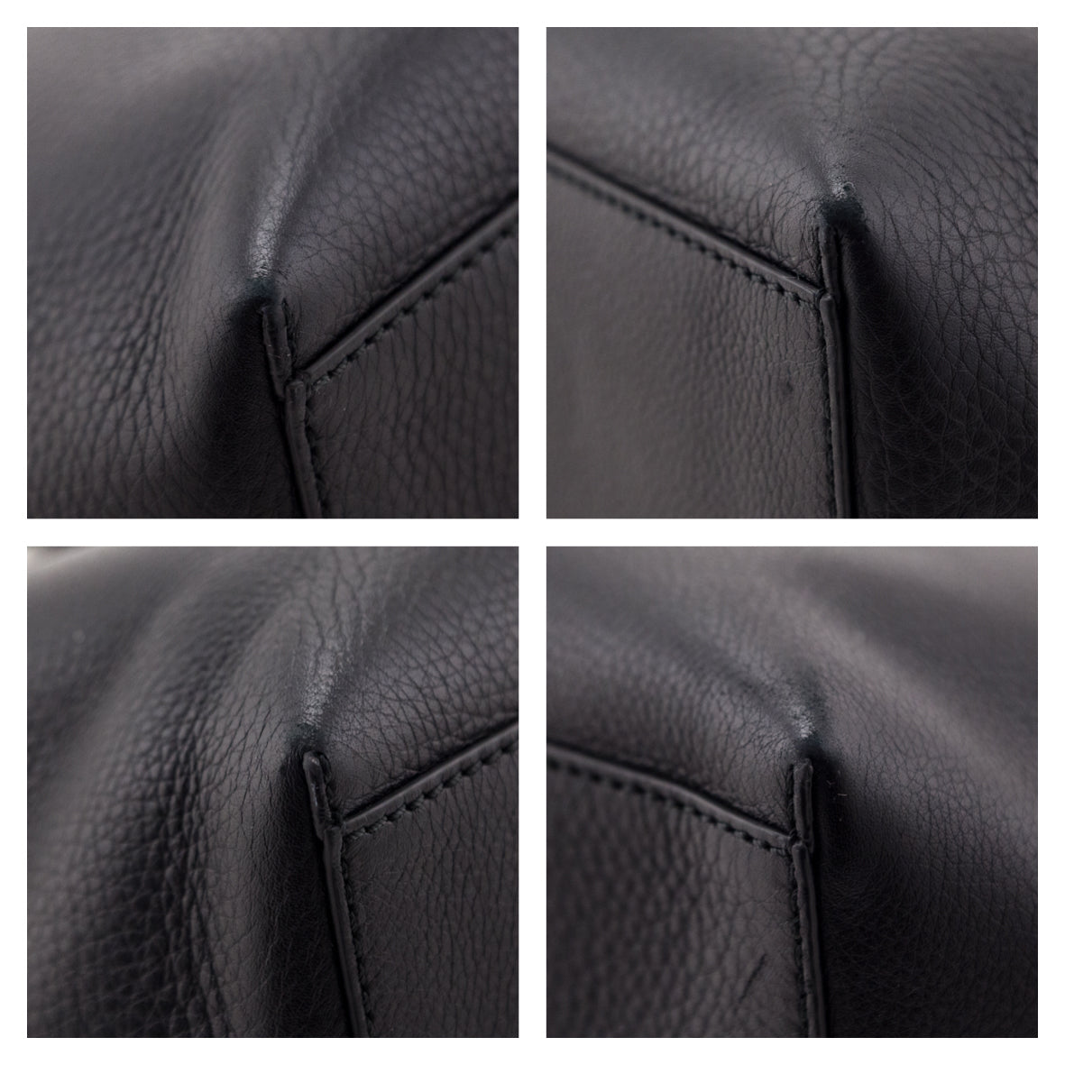 Valentino Black Grained Calfskin Rockstud Shoulder Tote - Love that Bag etc - Preowned Authentic Designer Handbags Preloved Fashions