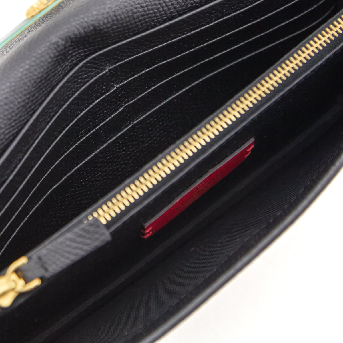 Valentino Black Grainy Calfskin Wallet With Chain - Love that Bag etc - Preowned Authentic Designer Handbags Preloved Fashions