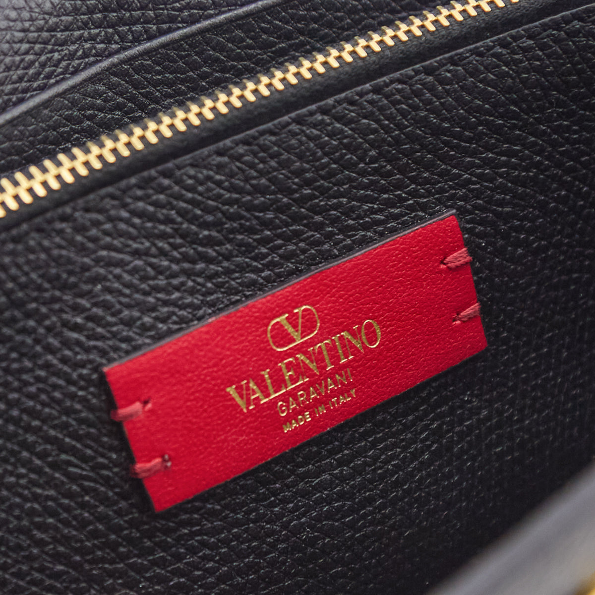 Valentino Black Grainy Calfskin Wallet With Chain - Love that Bag etc - Preowned Authentic Designer Handbags Preloved Fashions