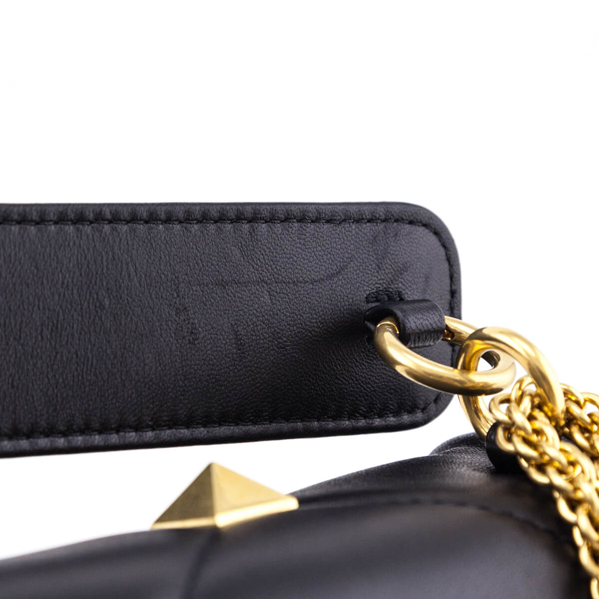 Valentino Black Nappa Large Roman Stud Shoulder Bag - Love that Bag etc - Preowned Authentic Designer Handbags Preloved Fashions