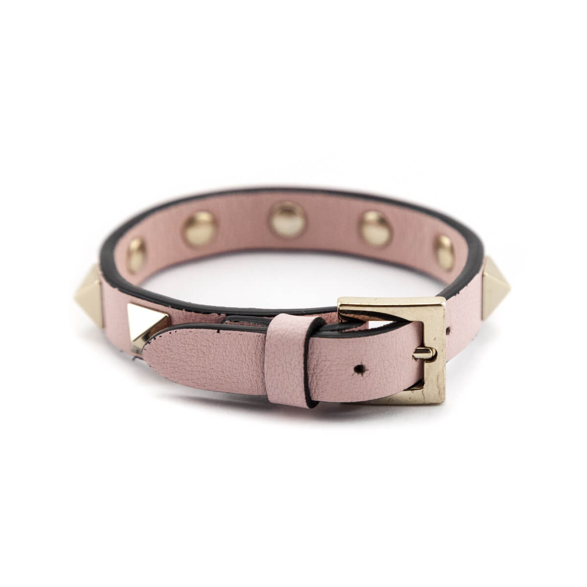 Valentino Pale Pink Leather Rockstud Bracelet - Love that Bag etc - Preowned Authentic Designer Handbags Preloved Fashions