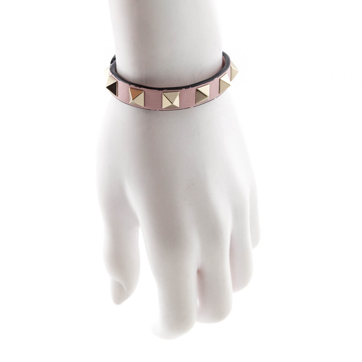 Valentino Pale Pink Leather Rockstud Bracelet - Love that Bag etc - Preowned Authentic Designer Handbags Preloved Fashions