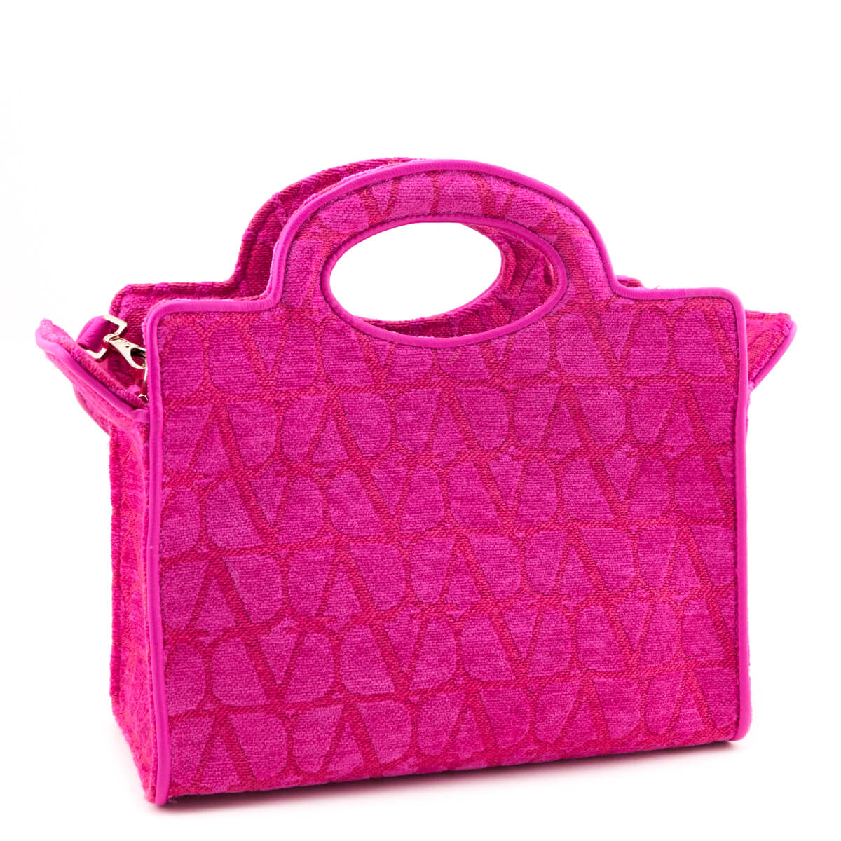 Valentino Pink Red Toile Iconographe Le Troisieme Mini Tote - Love that Bag etc - Preowned Authentic Designer Handbags Preloved Fashions