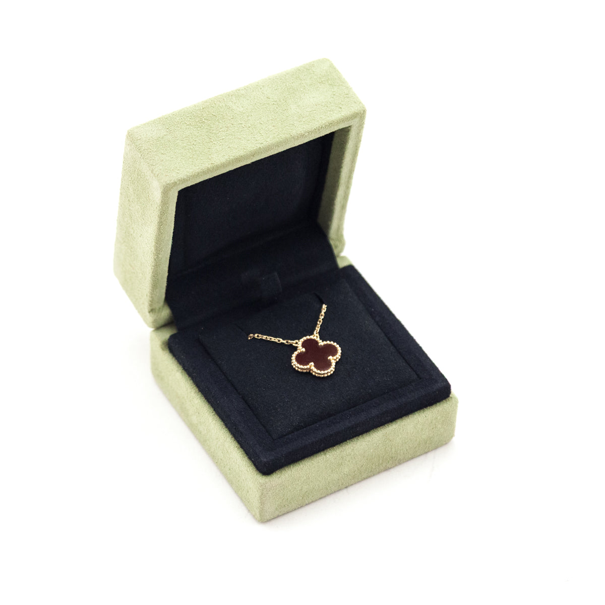 Van Cleef Arpels 18K Gold Carnelian Vintage Alhambra Pendant Necklace - Love that Bag etc - Preowned Authentic Designer Handbags Preloved Fashions