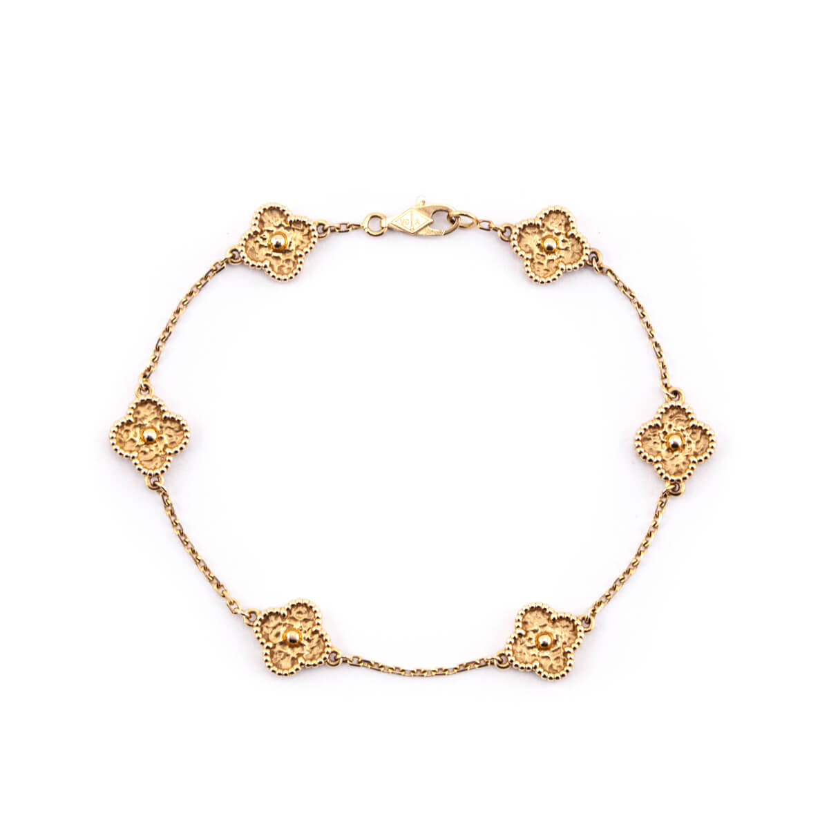 Van Cleef Arpels 18K Rose Gold Sweet Alhambra 6 Motifs Bracelet - Love that Bag etc - Preowned Authentic Designer Handbags Preloved Fashions