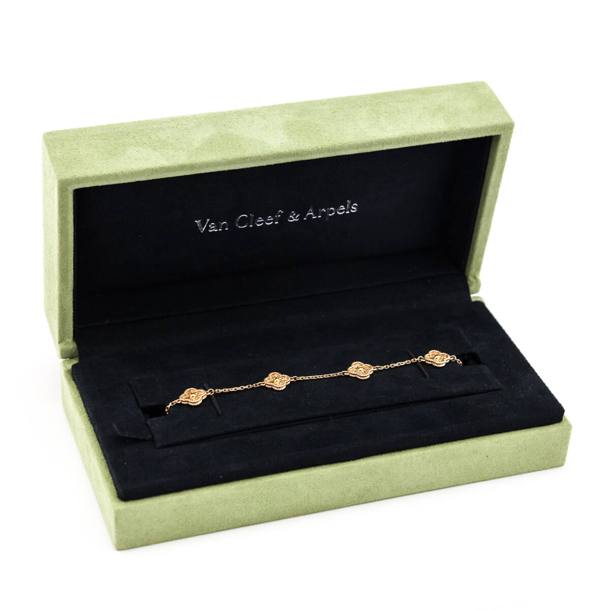 Van Cleef Arpels 18K Rose Gold Sweet Alhambra 6 Motifs Bracelet - Love that Bag etc - Preowned Authentic Designer Handbags Preloved Fashions