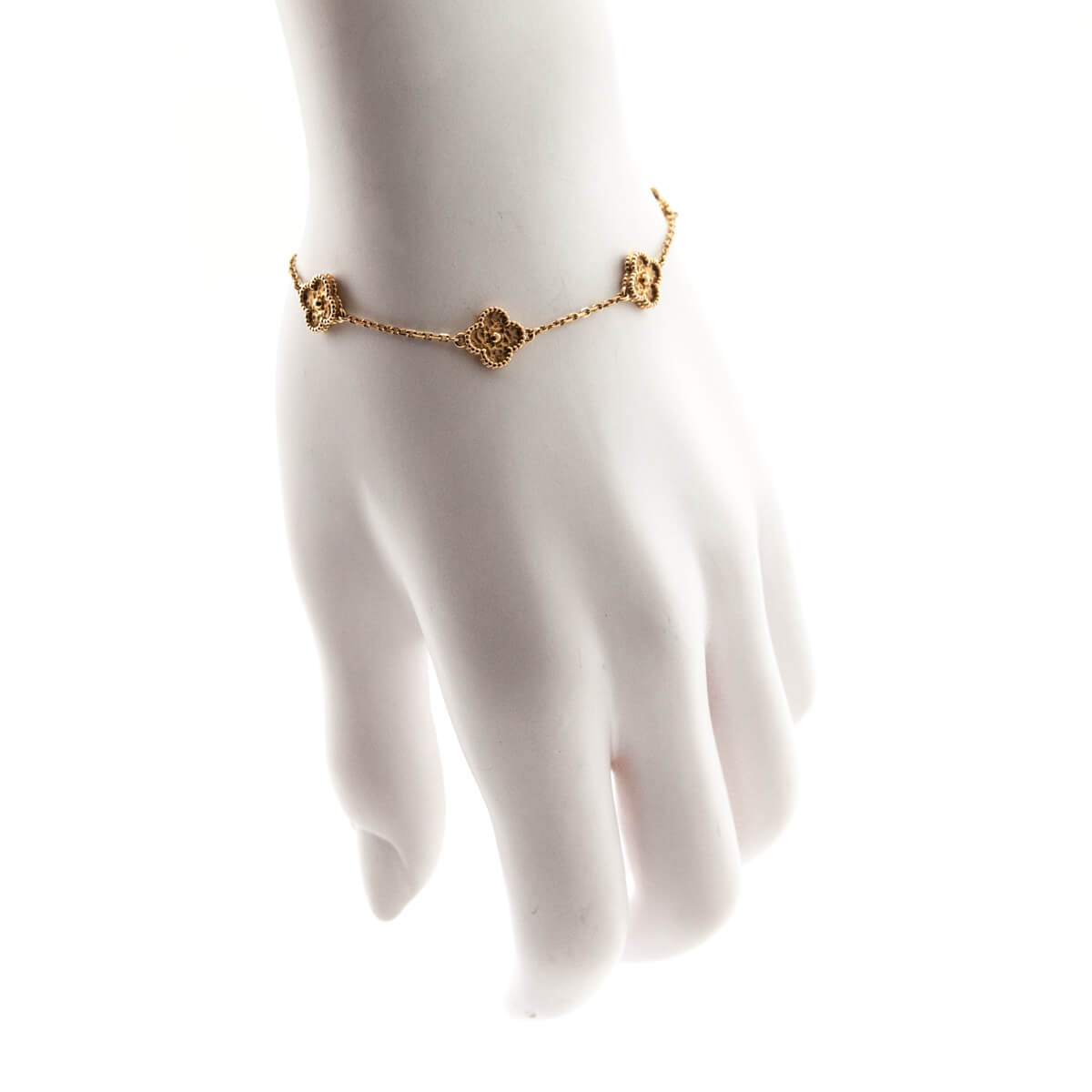 Van Cleef Arpels 18K Rose Gold Sweet Alhambra 6 Motifs Bracelet - Love that Bag etc - Preowned Authentic Designer Handbags Preloved Fashions