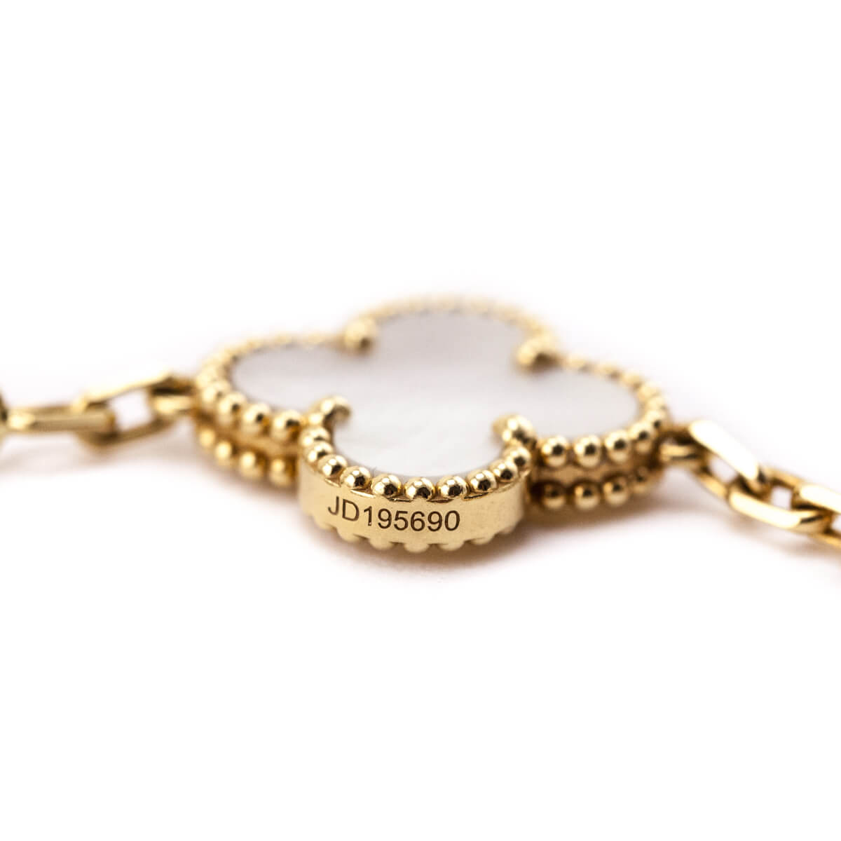Van Cleef Arpels 18K Yellow Gold Mother of Pearl 5 Motifs Vintage Alhambra Bracelet - Love that Bag etc - Preowned Authentic Designer Handbags Preloved Fashions