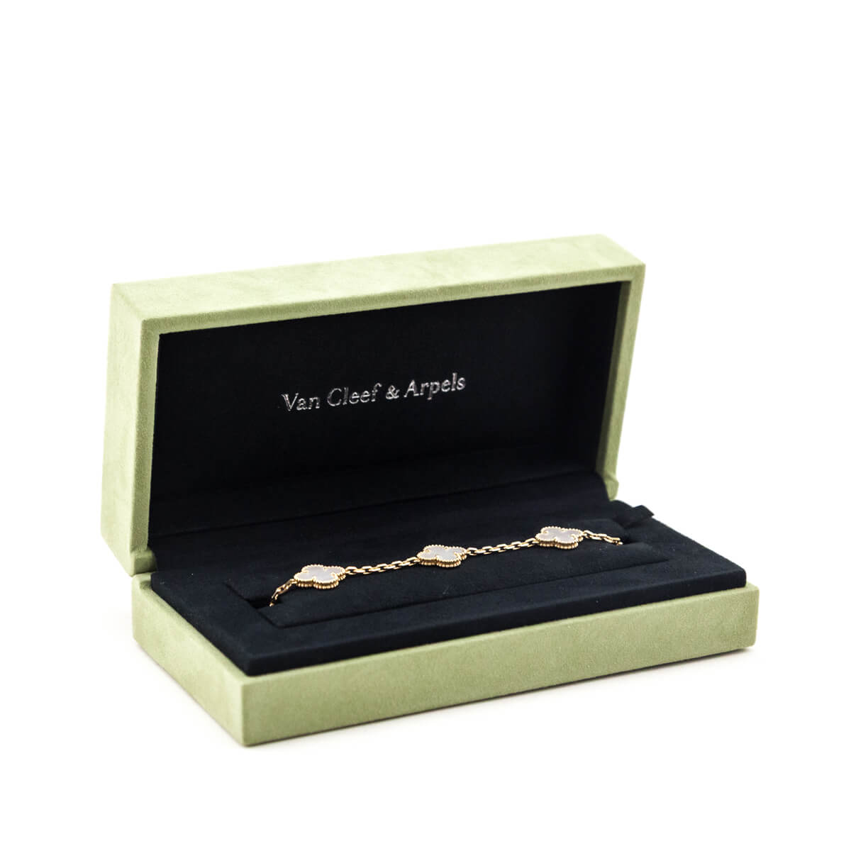 Van Cleef Arpels 18K Yellow Gold Mother of Pearl 5 Motifs Vintage Alhambra Bracelet - Love that Bag etc - Preowned Authentic Designer Handbags Preloved Fashions