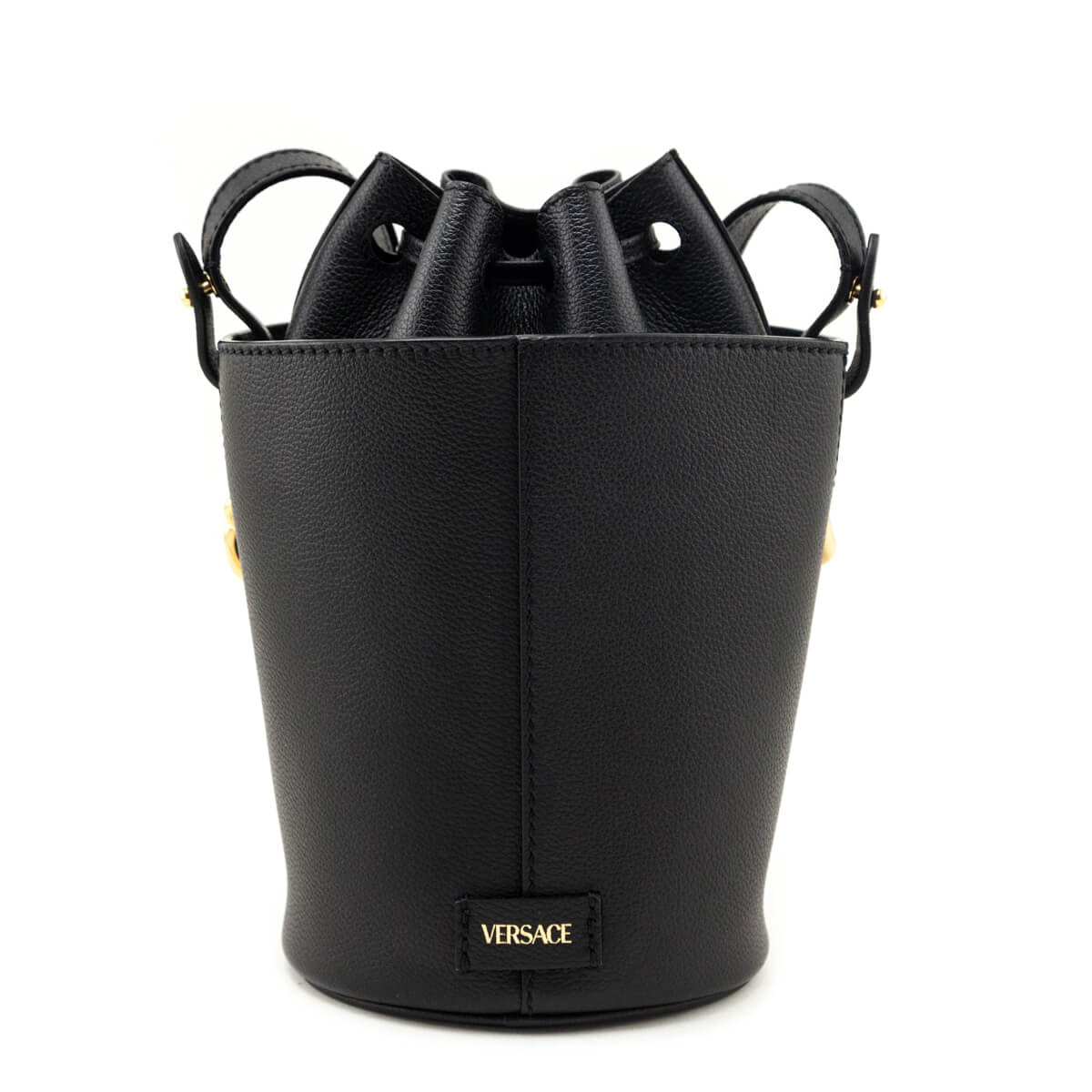 Versace Black Calfskin La Medusa Chain Bucket Bag - Love that Bag etc - Preowned Authentic Designer Handbags Preloved Fashions