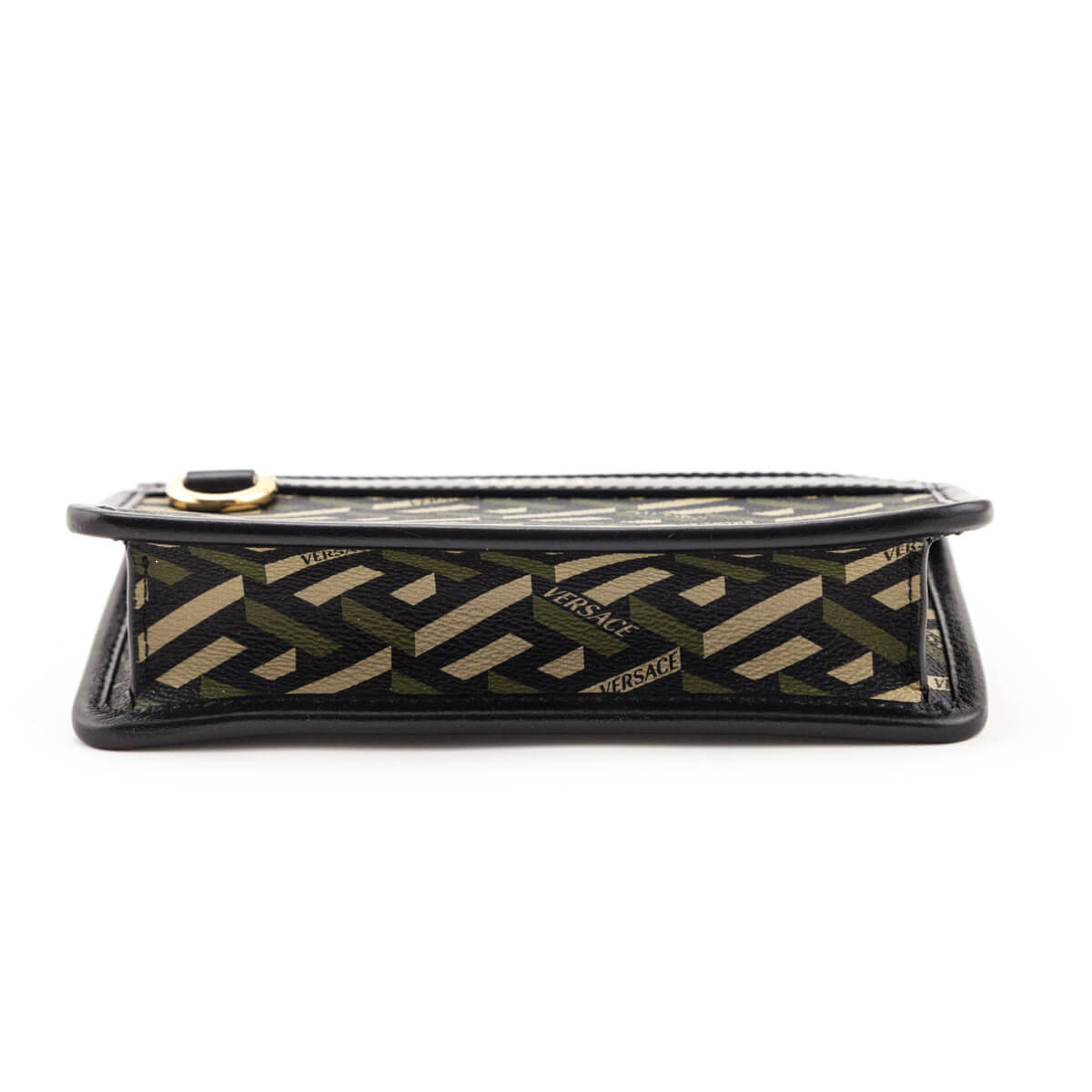 Versace Black Khaki La Greca Modular Pouch - Love that Bag etc - Preowned Authentic Designer Handbags Preloved Fashions