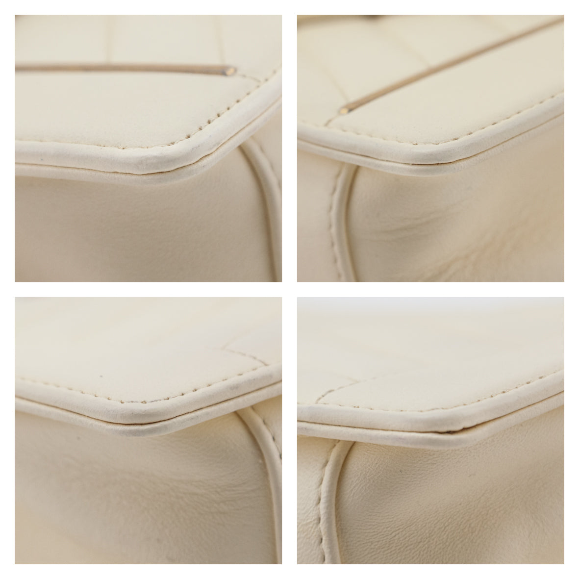 Chanel Ivory Lambskin Reversed Chevron Quilted Flap Bag - Love that Bag etc - Preowned Authentic Designer Handbags Preloved Fashions