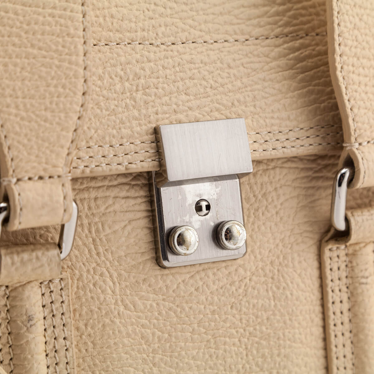 3.1 Phillip Lim Beige Textured Calfskin Medium Pashli Satchel - Love that Bag etc - Preowned Authentic Designer Handbags Preloved Fashions