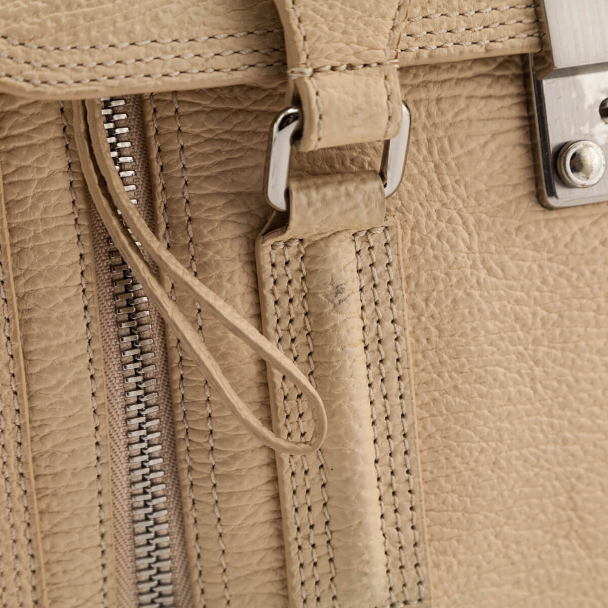 3.1 Phillip Lim Beige Textured Calfskin Medium Pashli Satchel - Love that Bag etc - Preowned Authentic Designer Handbags Preloved Fashions