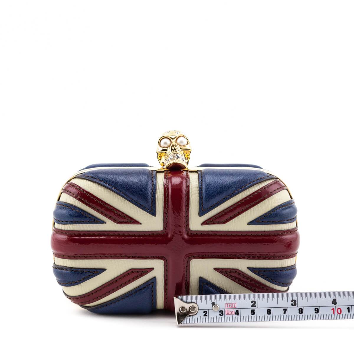 Alexander McQueen Calfskin Britannia Skull Box Clutch - Love that Bag etc - Preowned Authentic Designer Handbags Preloved Fashions
