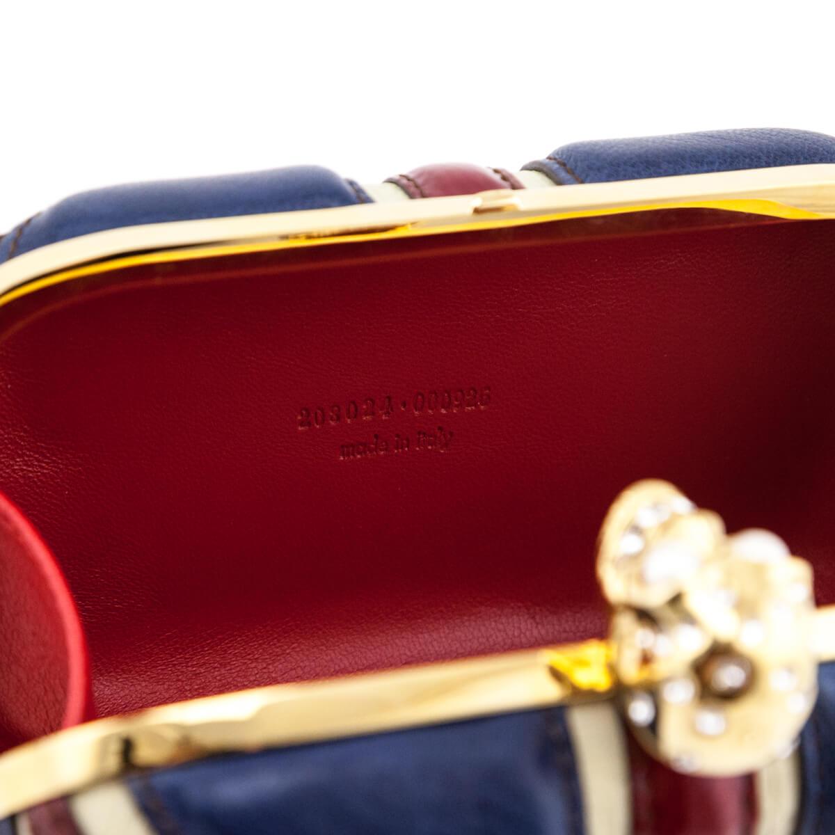 Alexander McQueen Calfskin Britannia Skull Box Clutch - Love that Bag etc - Preowned Authentic Designer Handbags Preloved Fashions