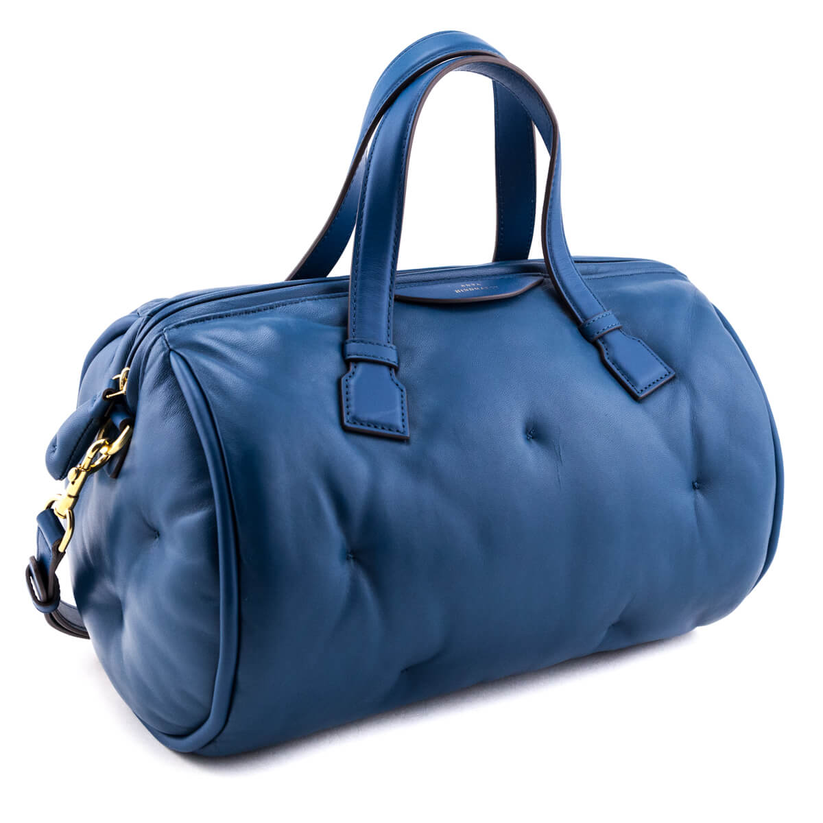 Anya Hindmarch Blue Leather Chubby Barrel Crossbody - Love that Bag etc - Preowned Authentic Designer Handbags Preloved Fashions
