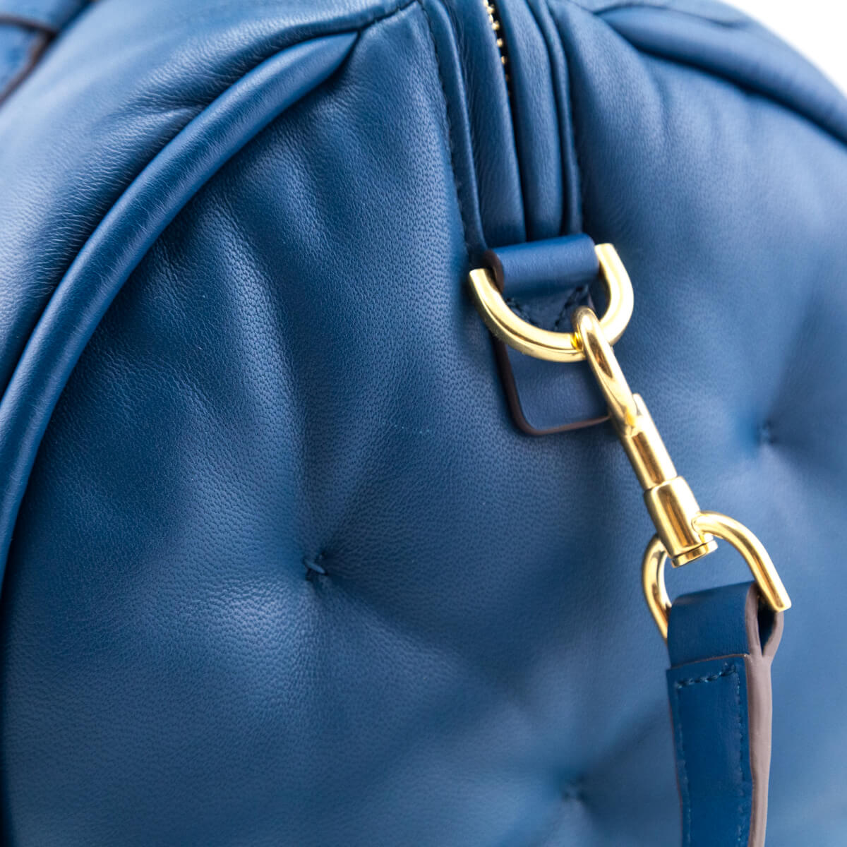 Anya Hindmarch Blue Leather Chubby Barrel Crossbody - Love that Bag etc - Preowned Authentic Designer Handbags Preloved Fashions