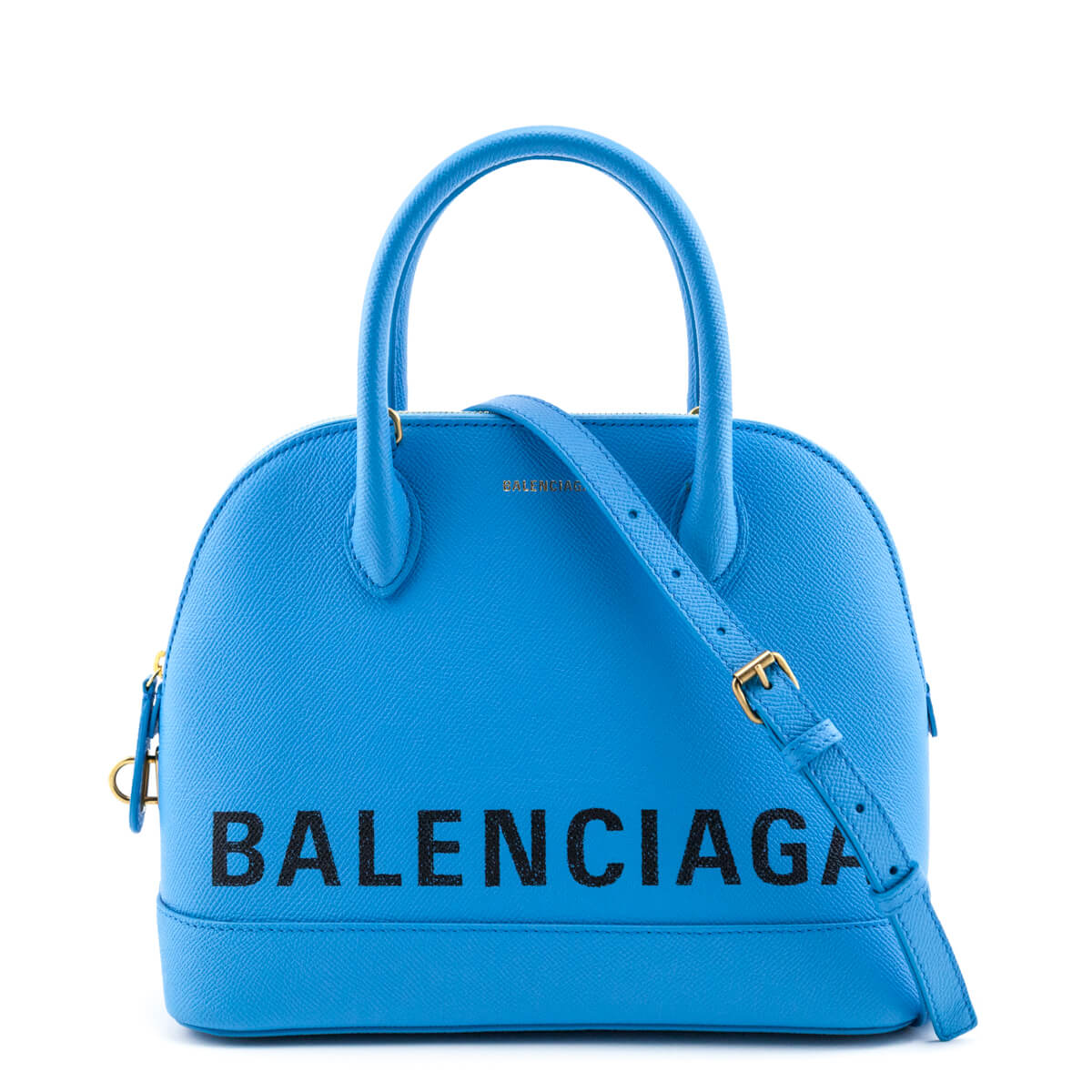 Balenciaga Bleu Turquoise Grained Calfskin S Ville Top Handle Bag - Love that Bag etc - Preowned Authentic Designer Handbags Preloved Fashions