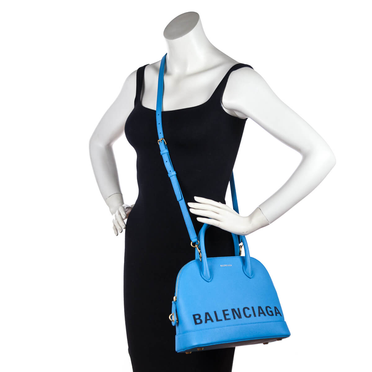 Balenciaga Bleu Turquoise Grained Calfskin S Ville Top Handle Bag - Love that Bag etc - Preowned Authentic Designer Handbags Preloved Fashions