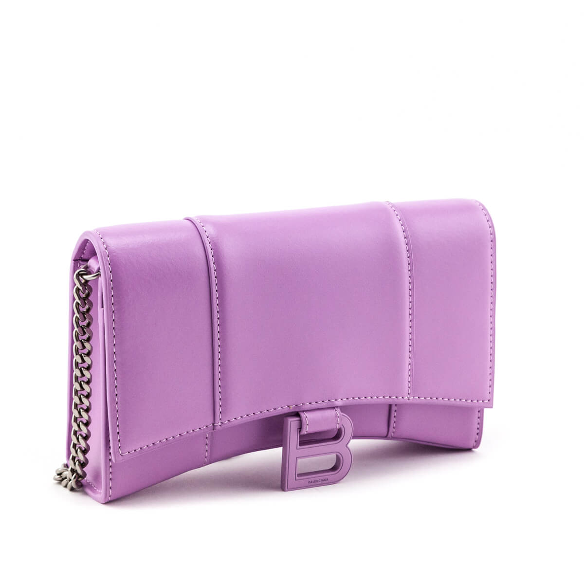 Balenciaga Lilac Calfskin Hourglass Wallet On Chain - Love that Bag etc - Preowned Authentic Designer Handbags Preloved Fashions