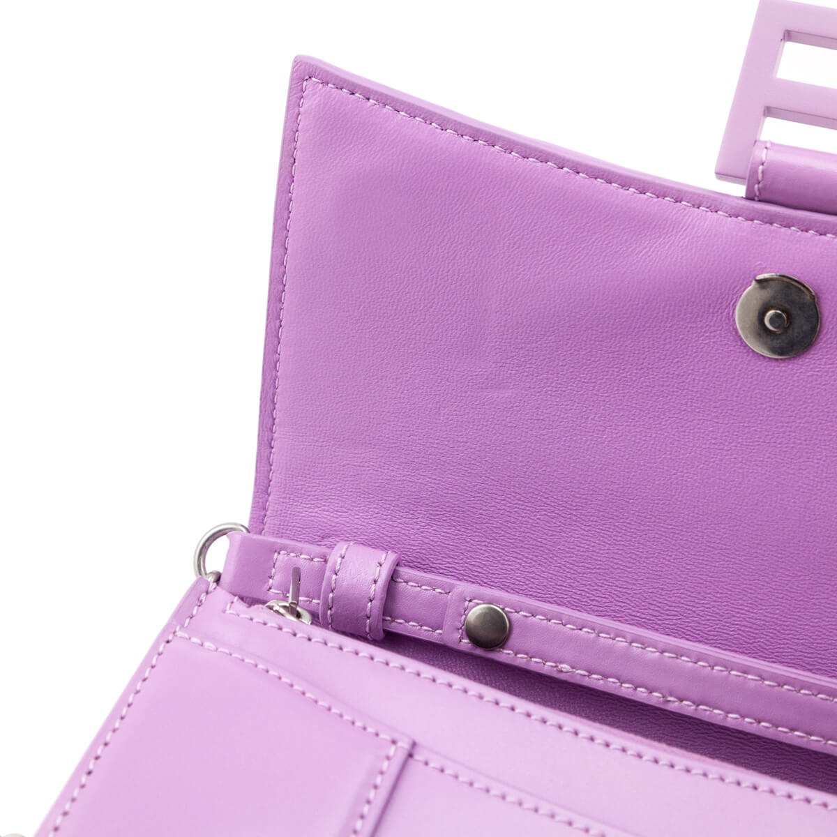 Balenciaga Lilac Calfskin Hourglass Wallet On Chain - Love that Bag etc - Preowned Authentic Designer Handbags Preloved Fashions