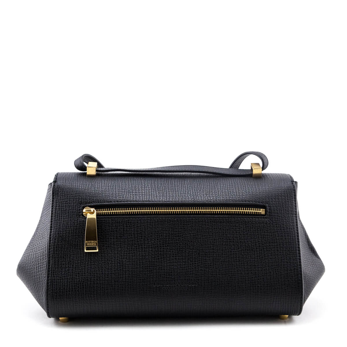Bottega Veneta Black Textured Calfskin BV Angle Bag - Love that Bag etc - Preowned Authentic Designer Handbags Preloved Fashions