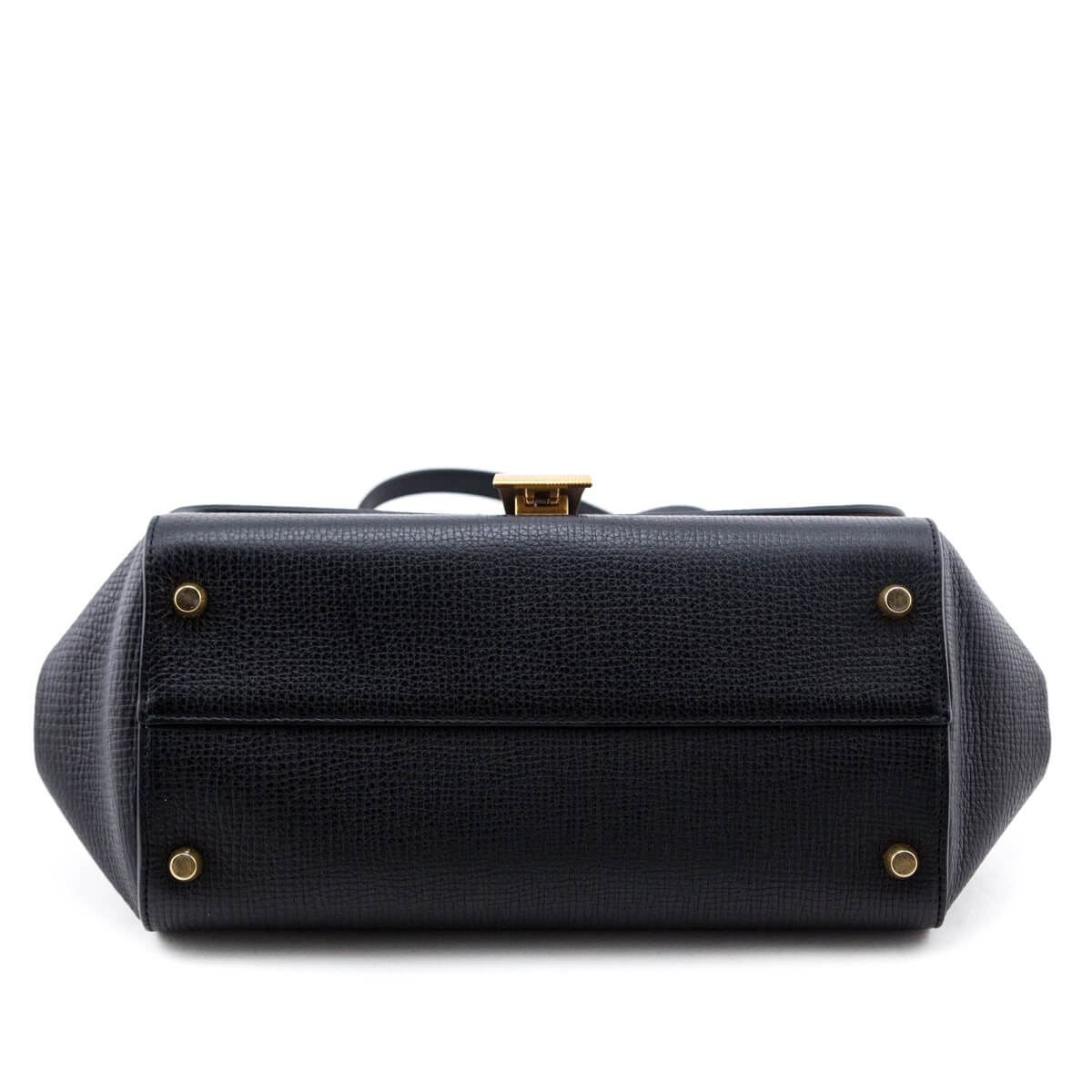 Bottega Veneta Black Textured Calfskin BV Angle Bag - Love that Bag etc - Preowned Authentic Designer Handbags Preloved Fashions