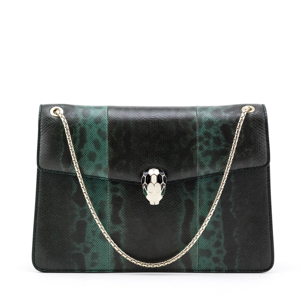 Bvlgari Green Karung Medium Serpenti Forever Flap Bag - Love that Bag etc - Preowned Authentic Designer Handbags Preloved Fashions
