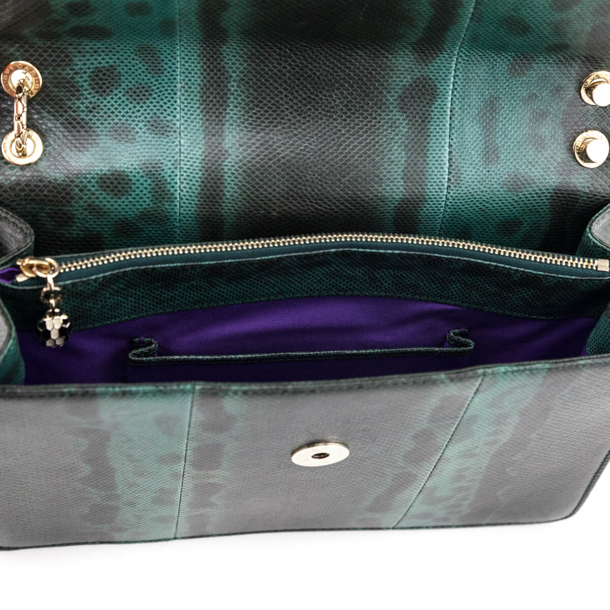 Bvlgari Green Karung Medium Serpenti Forever Flap Bag - Love that Bag etc - Preowned Authentic Designer Handbags Preloved Fashions