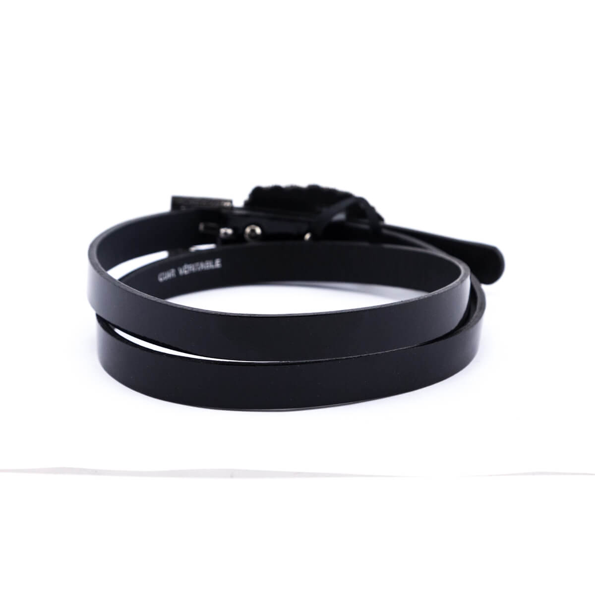 Chanel Black Patent Strass Skinny Belt Size L - Love that Bag etc - Preowned Authentic Designer Handbags Preloved Fashions