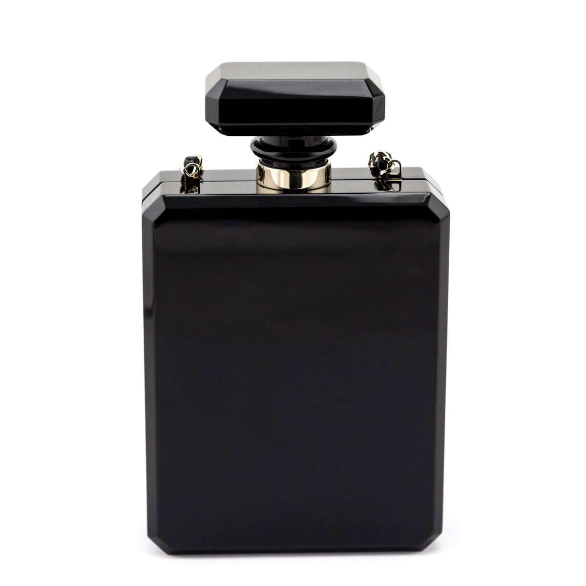 Chanel Black Plexiglass Perfume Bottle Minaudiere - Love that Bag etc - Preowned Authentic Designer Handbags Preloved Fashions