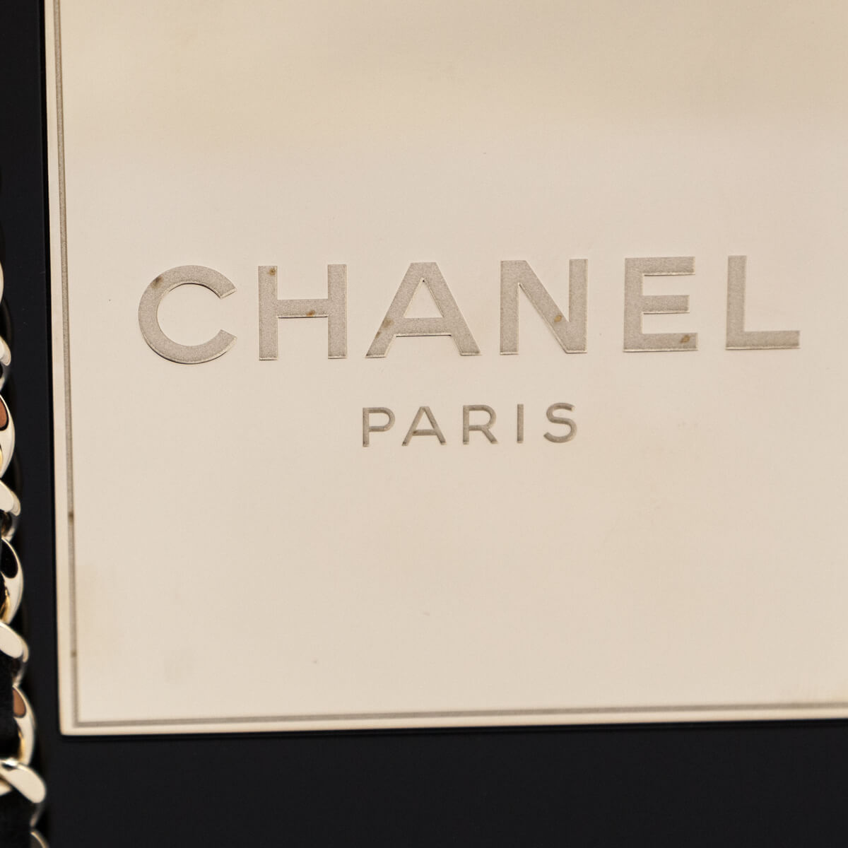 Chanel Black Plexiglass Perfume Bottle Minaudiere - Love that Bag etc - Preowned Authentic Designer Handbags Preloved Fashions