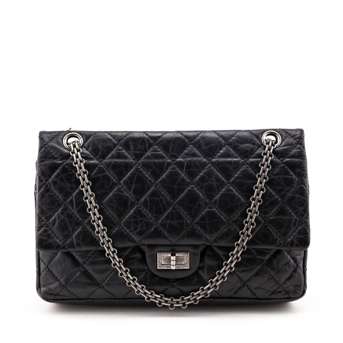 Chanel Black Quilted Aged Calfskin 2.55 Reissue 226 Flap Bag - Love that Bag etc - Preowned Authentic Designer Handbags Preloved Fashions