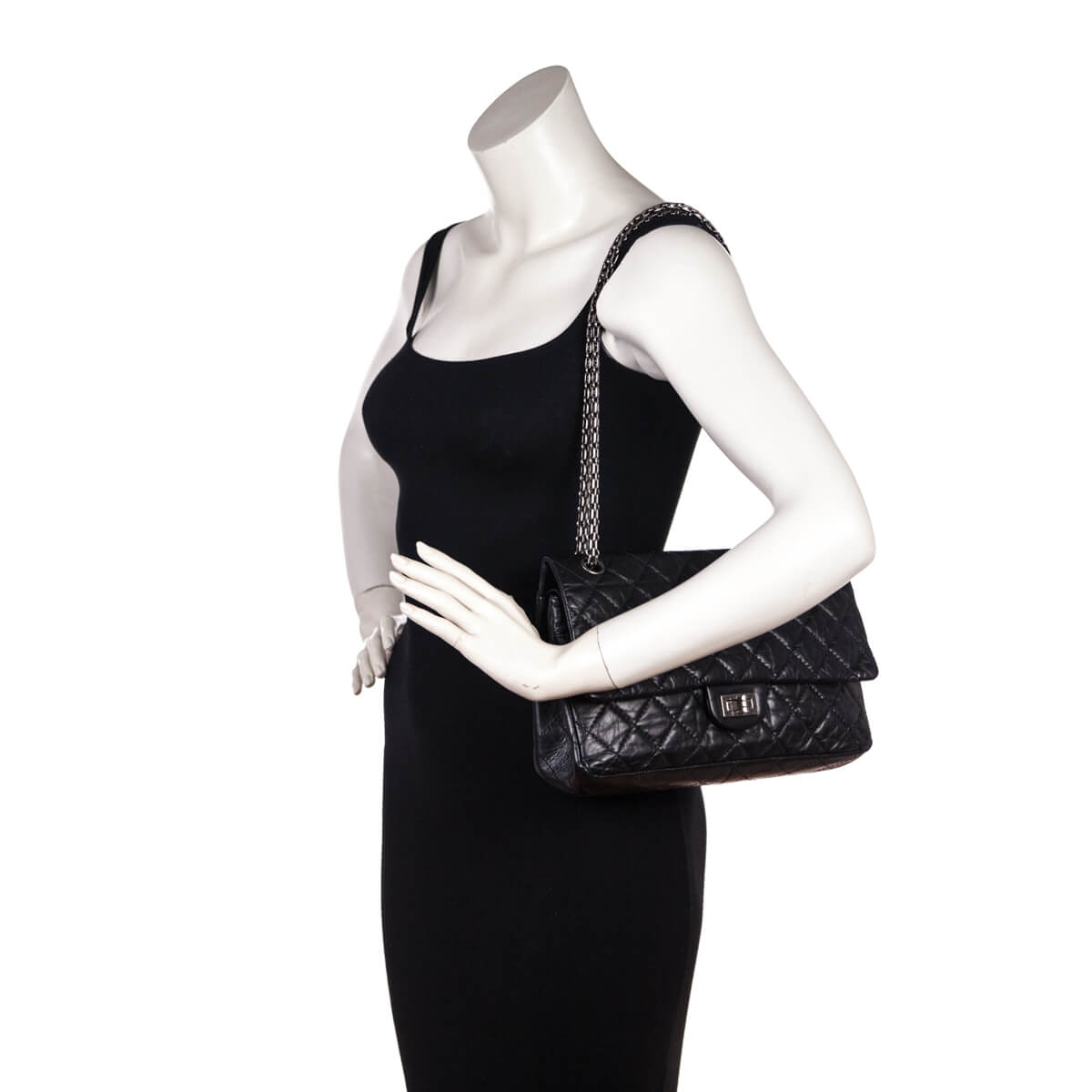 Chanel Black Quilted Aged Calfskin 2.55 Reissue 226 Flap Bag - Love that Bag etc - Preowned Authentic Designer Handbags Preloved Fashions