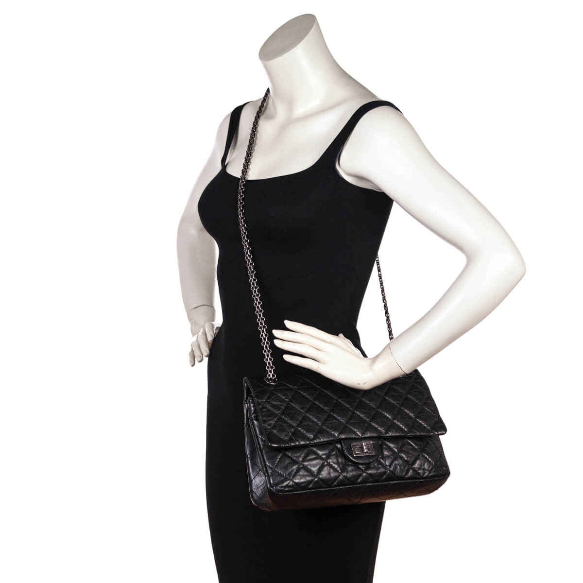 Chanel Black Quilted Aged Calfskin 2.55 Reissue 226 Flap Bag - Love that Bag etc - Preowned Authentic Designer Handbags Preloved Fashions