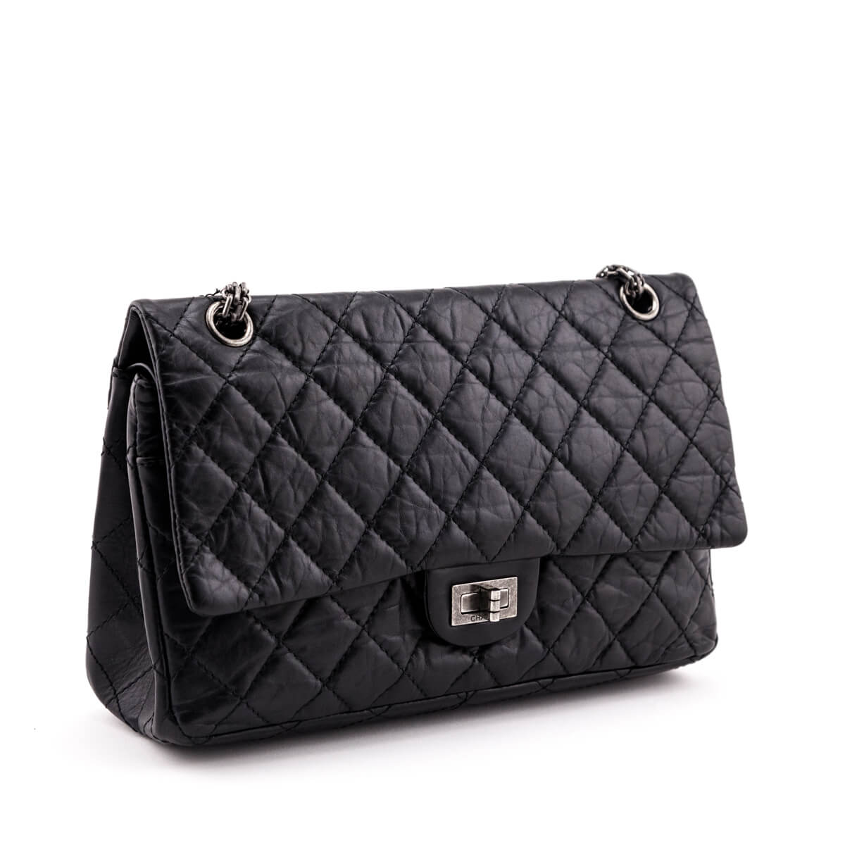 Chanel Black Quilted Aged Calfskin 2.55 Reissue 226 Flap Bag - Love that Bag etc - Preowned Authentic Designer Handbags Preloved Fashions