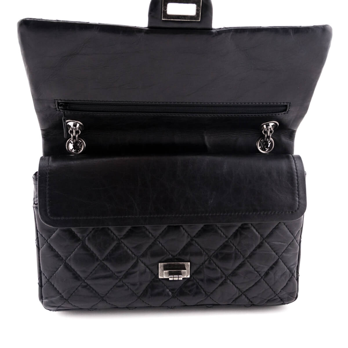 Chanel Black Quilted Aged Calfskin 2.55 Reissue 226 Flap Bag - Love that Bag etc - Preowned Authentic Designer Handbags Preloved Fashions