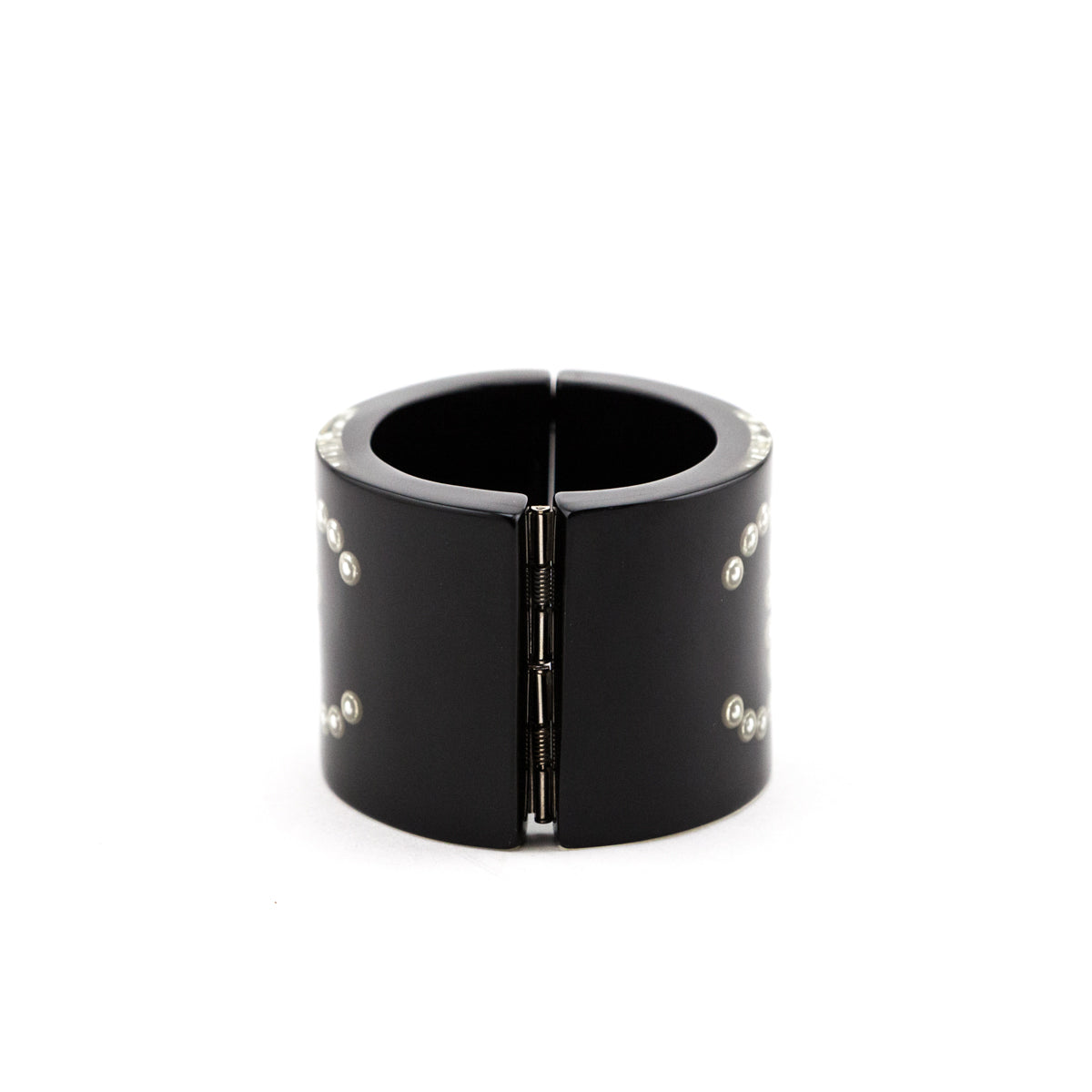 Chanel Black Resin Pearl CC Bangle Cuff - Love that Bag etc - Preowned Authentic Designer Handbags Preloved Fashions