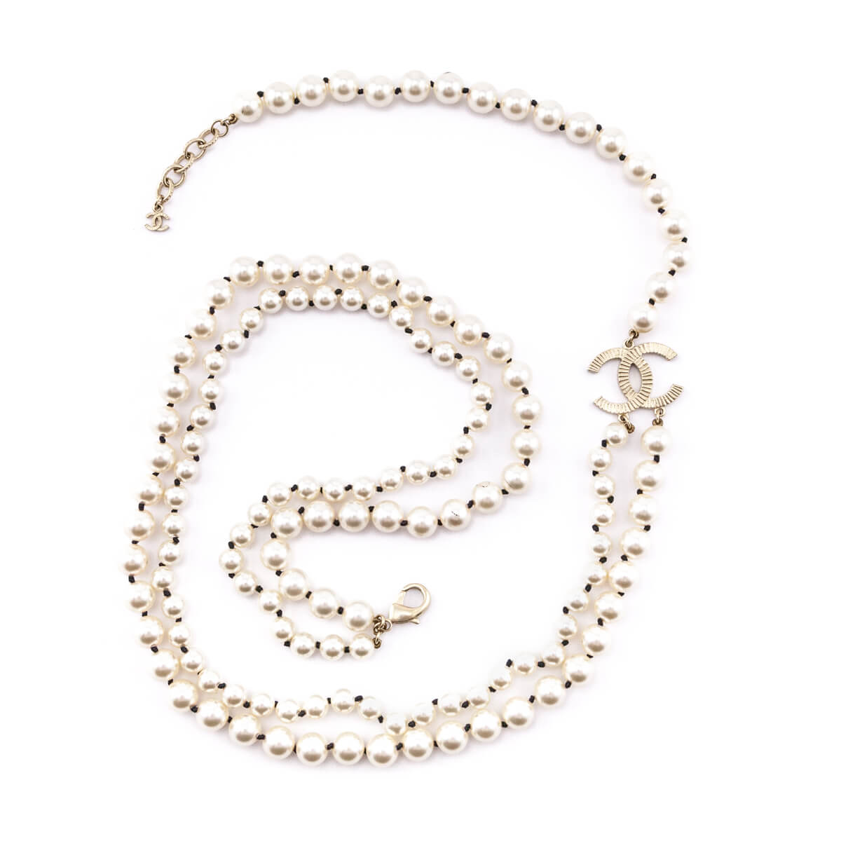 Chanel Faux Pearl Double Strand CC Necklace - Love that Bag etc - Preowned Authentic Designer Handbags Preloved Fashions