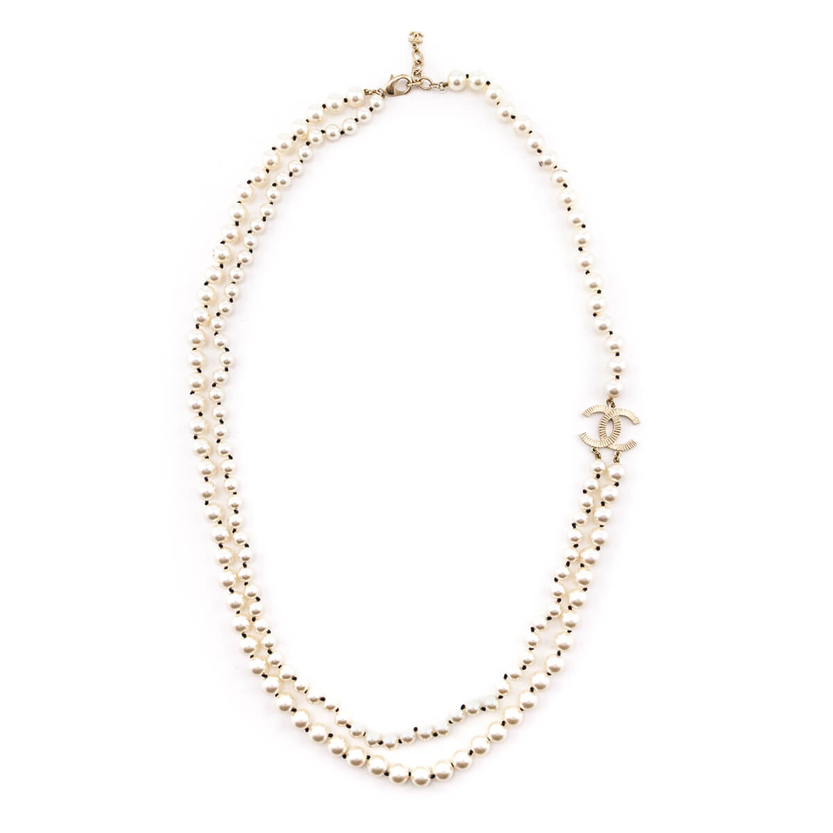 Chanel Faux Pearl Double Strand CC Necklace - Love that Bag etc - Preowned Authentic Designer Handbags Preloved Fashions