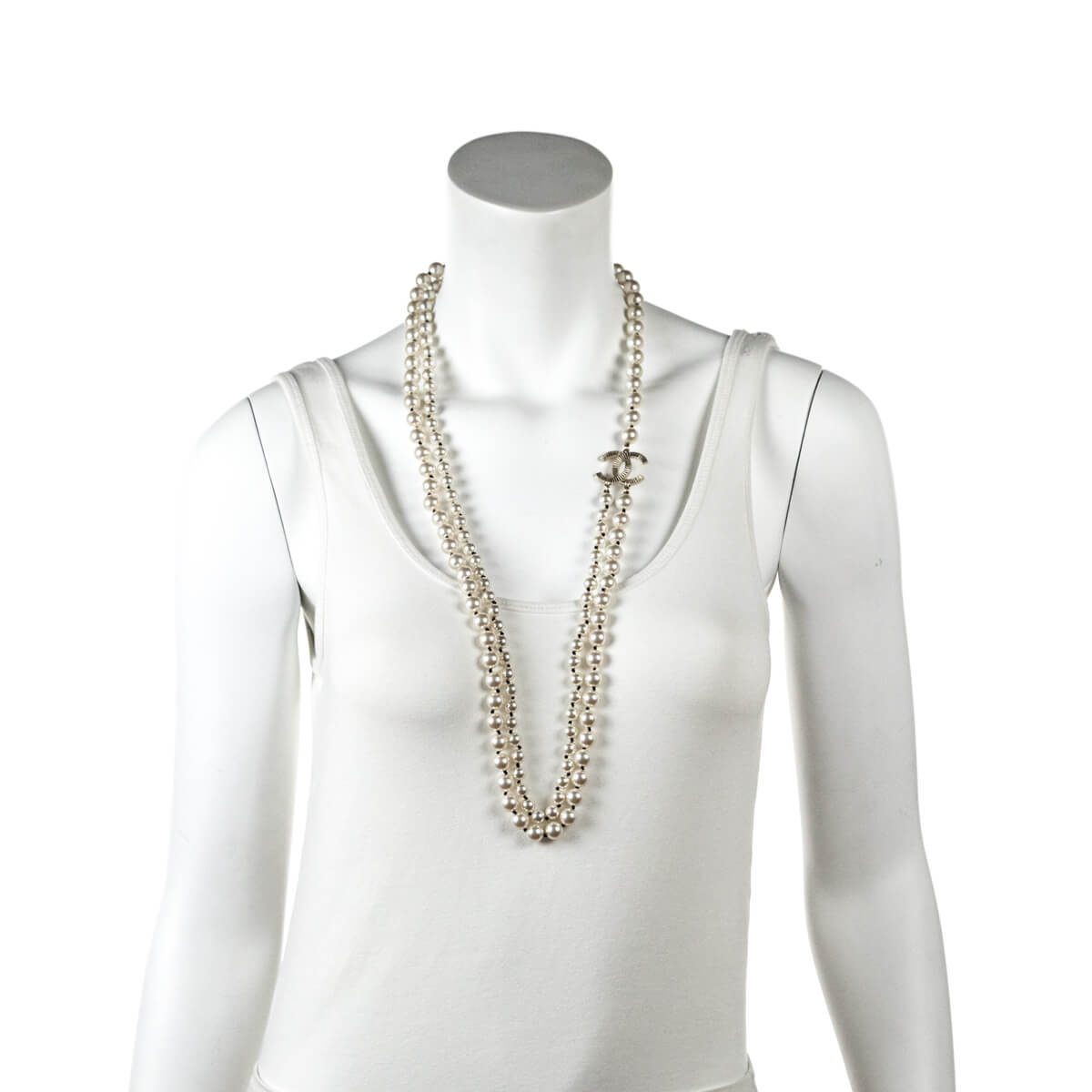 Chanel Faux Pearl Double Strand CC Necklace - Love that Bag etc - Preowned Authentic Designer Handbags Preloved Fashions