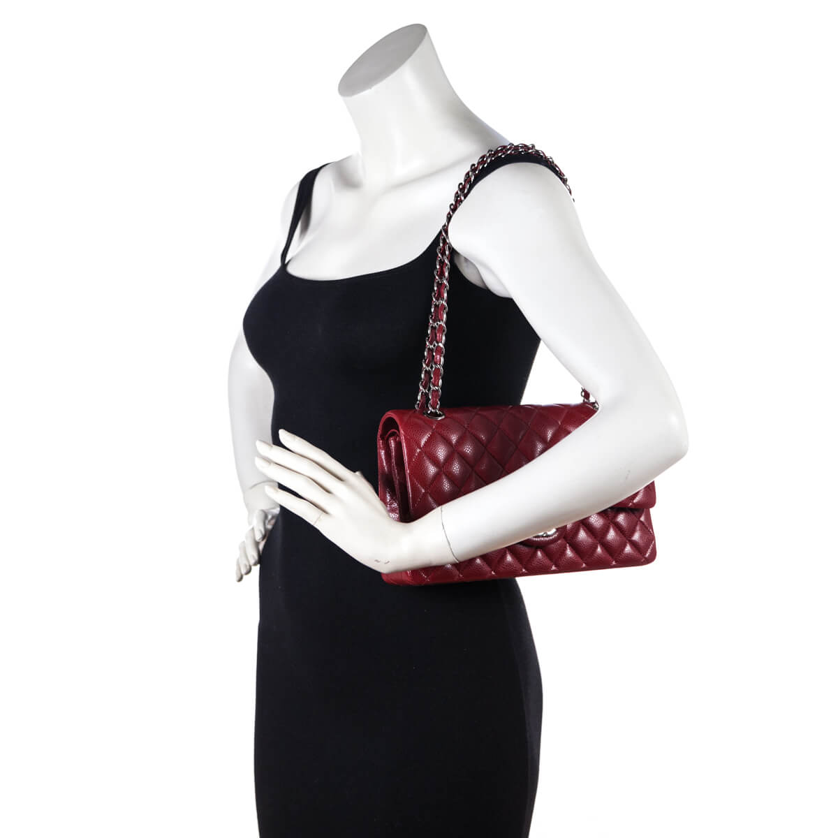 Chanel Red Quilted Caviar Classic Medium Double Flap Bag - Love that Bag etc - Preowned Authentic Designer Handbags Preloved Fashions