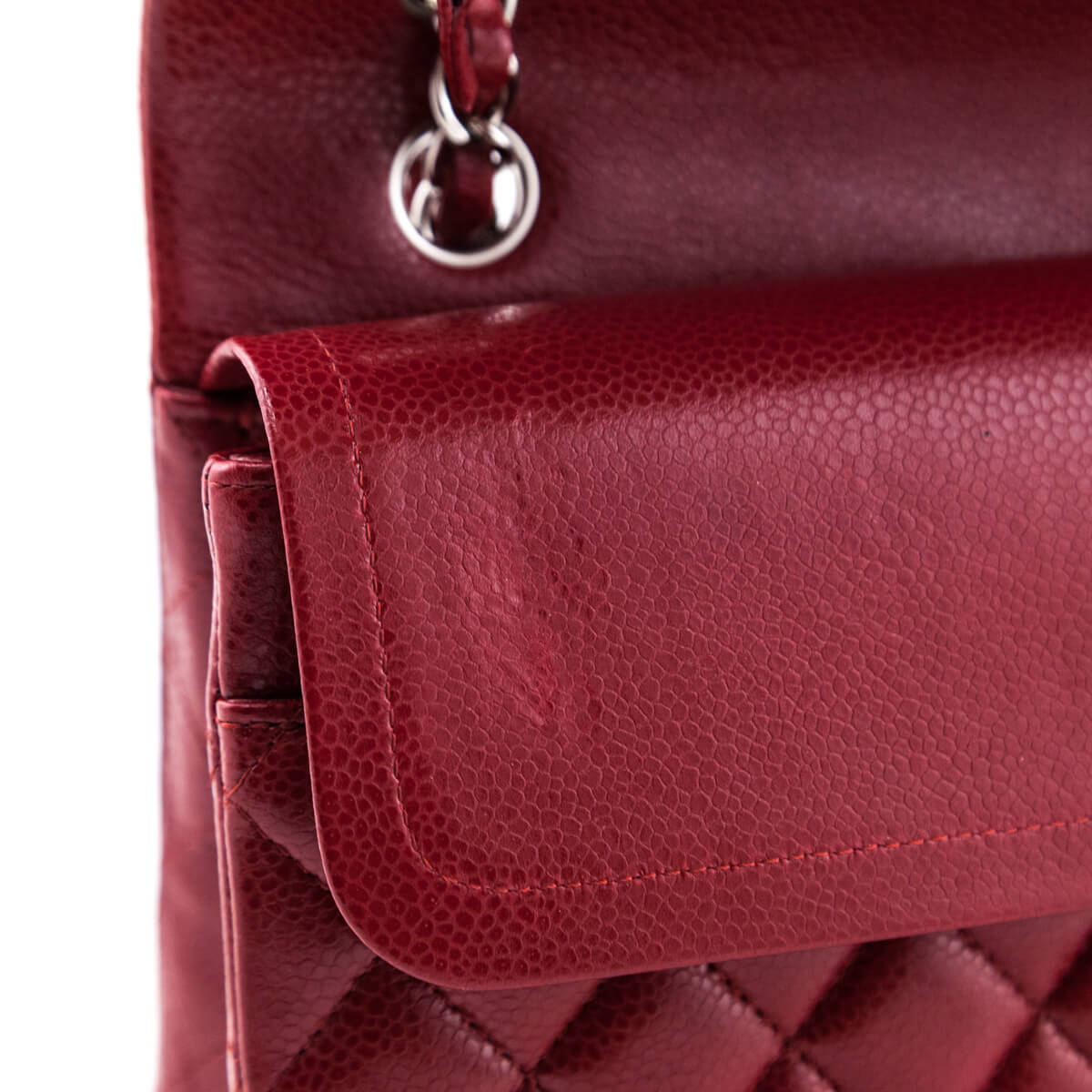 Chanel Red Quilted Caviar Classic Medium Double Flap Bag - Love that Bag etc - Preowned Authentic Designer Handbags Preloved Fashions