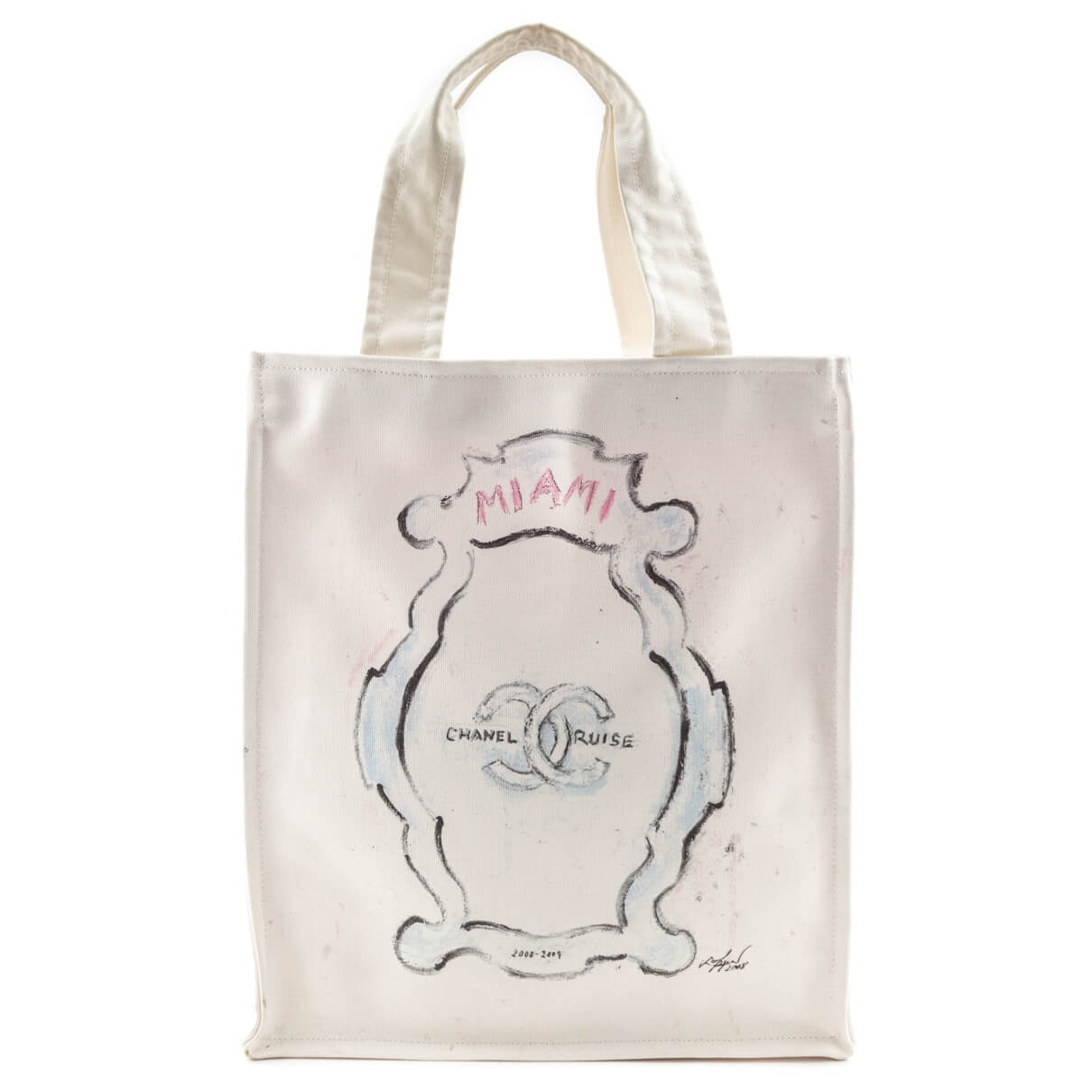 Chanel White Canvas Chanel Cruise Miami Tote - Love that Bag etc - Preowned Authentic Designer Handbags Preloved Fashions