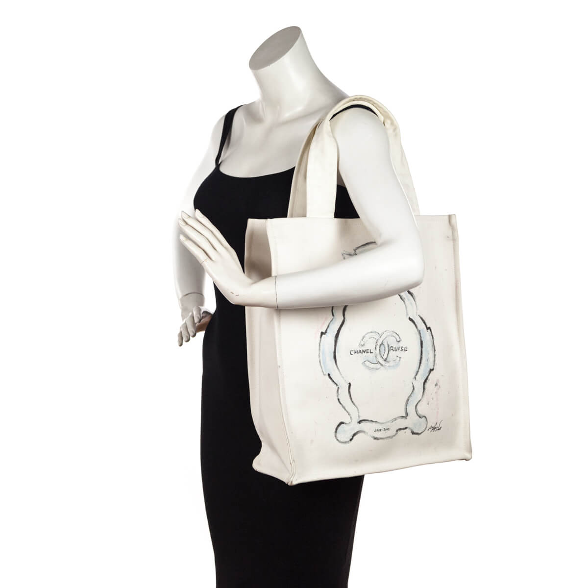 Chanel White Canvas Chanel Cruise Miami Tote - Love that Bag etc - Preowned Authentic Designer Handbags Preloved Fashions