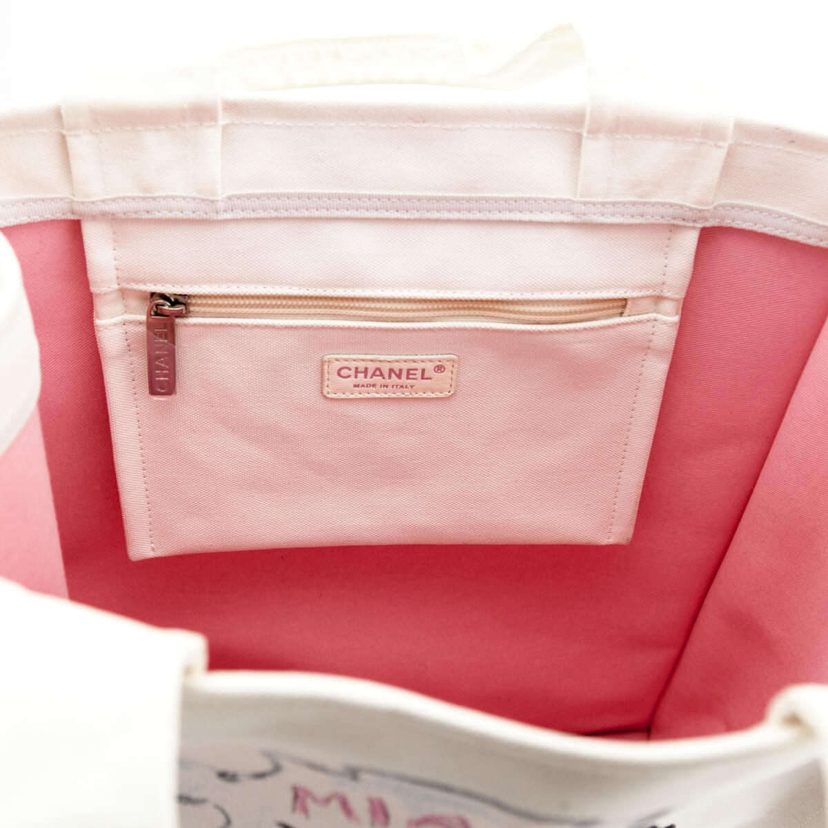 Chanel White Canvas Chanel Cruise Miami Tote - Love that Bag etc - Preowned Authentic Designer Handbags Preloved Fashions