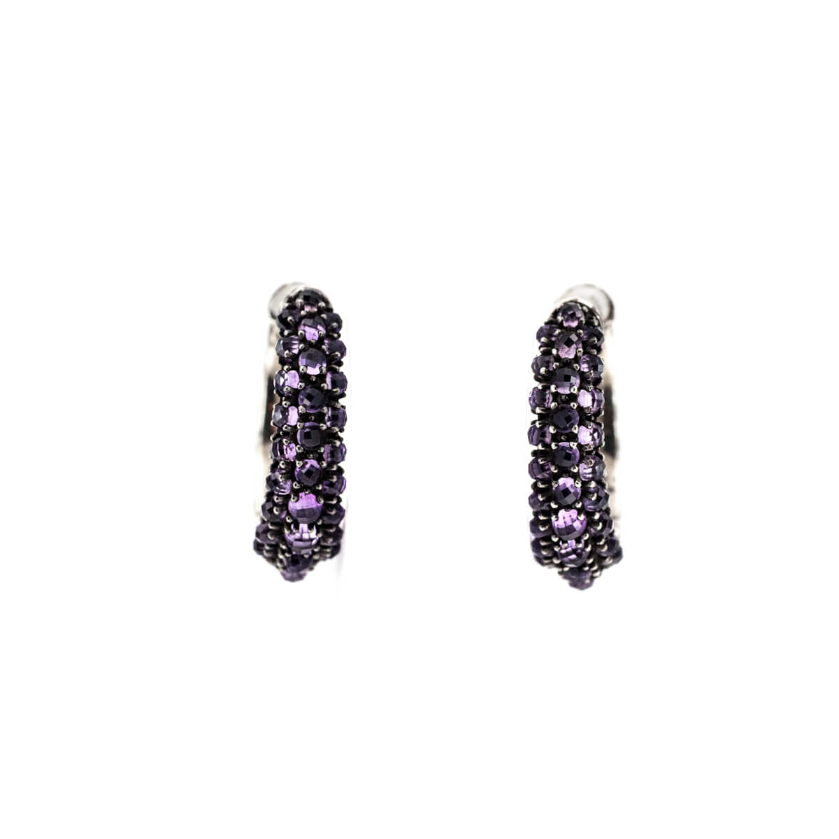 David Yurman Silver Amethyst Osetra Hoop Earrings - Love that Bag etc - Preowned Authentic Designer Handbags Preloved Fashions