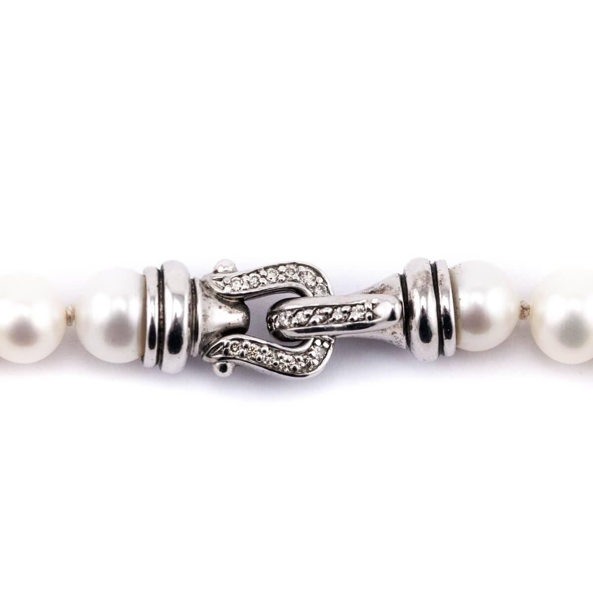 David Yurman Sterling Silver Pearl Diamond Buckle Necklace - Love that Bag etc - Preowned Authentic Designer Handbags Preloved Fashions