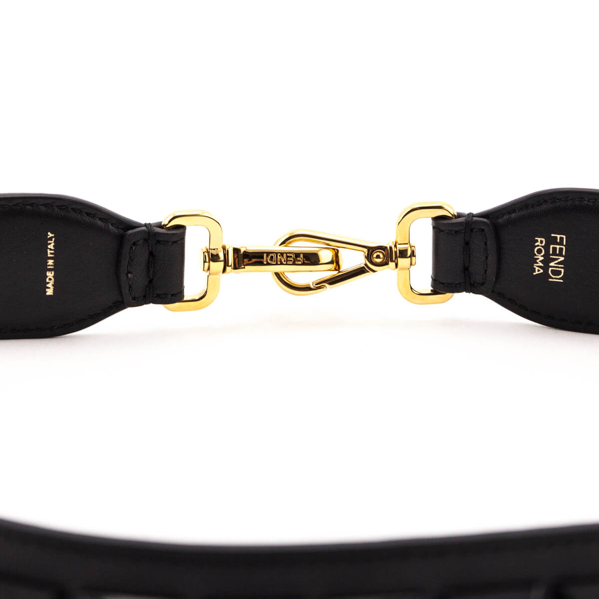 Fendi Black Calfskin Studded Strap You Strap - Love that Bag etc - Preowned Authentic Designer Handbags Preloved Fashions